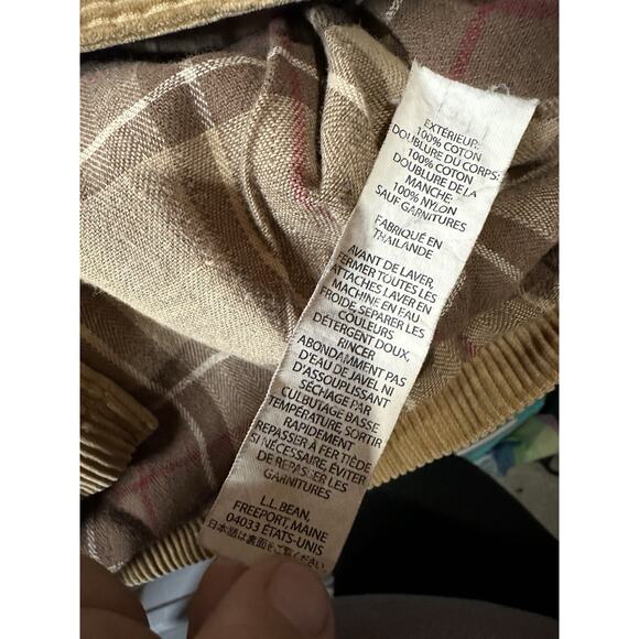 Rare Vintage LL BEAN Plaid Lined Corduroy Canvas Chore Jacket 90s Small - Picture 8 of 12